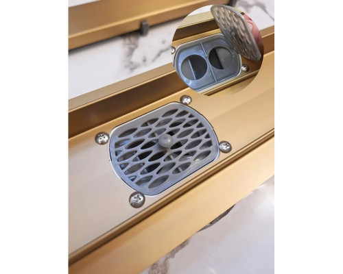 Душевой трап (лоток) AltroBagno Beni aggiuntivi AltroBagnoFD071206OrSp 50 см, с решеткой, 2 в 1 под плитку, золотой матовый