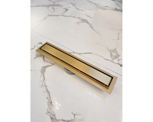 Душевой трап (лоток) AltroBagno Beni aggiuntivi AltroBagnoFD071206OrSp 50 см, с решеткой, 2 в 1 под плитку, золотой матовый