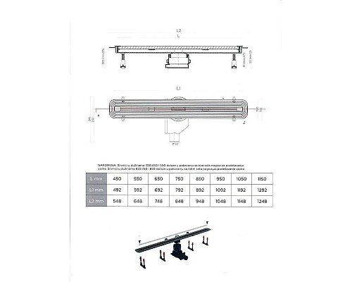 Заказать Душевой канал 1150 мм Pestan Confluo Premium Slim Line 13100038 в магазине сантехники Santeh-Crystal.ru