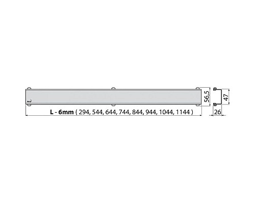 Купить Душевой канал 294 мм глянцевый хром AlcaPlast APZ106 Design APZ106-300 + DESIGN-300LN в магазине сантехники Santeh-Crystal.ru