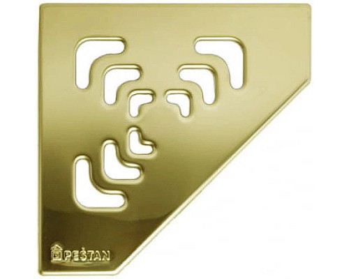 Купить Душевой трап 194x194/50 мм золотой Pestan Confluo Standard Angle Gold Vertical 13000131 в магазине сантехники Santeh-Crystal.ru