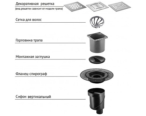 Купить Душевой трап 99x99/50 мм золото Berges Platz Norma 092058 в магазине сантехники Santeh-Crystal.ru