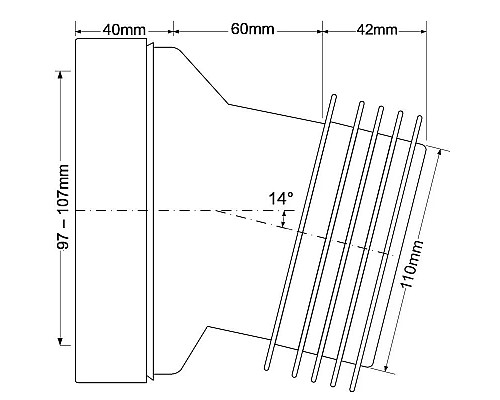 Заказать Труба фановая 142 мм McALPINE MRWC10 в магазине сантехники Santeh-Crystal.ru