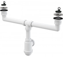 Сифон для сдвоенной мойки AlcaPlast A449-DN50/40