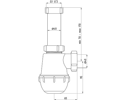 Купить Сифон для кухонной мойки 1 1/2-40 АНИ пласт A0120 в магазине сантехники Santeh-Crystal.ru