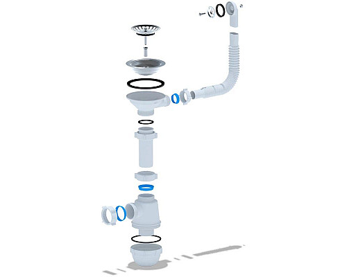 Заказать Сифон для кухонной мойки 3 1/2-40 АНИ пласт A0142S в магазине сантехники Santeh-Crystal.ru