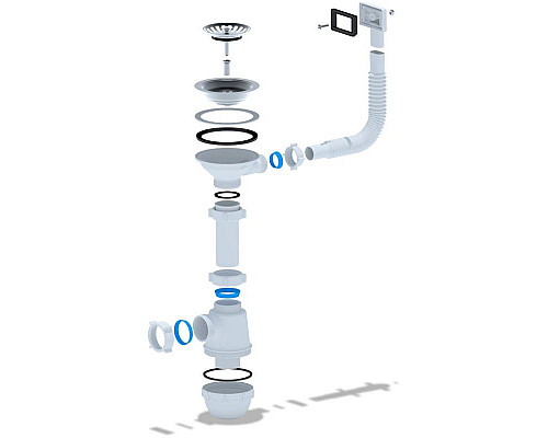 Купить Сифон для кухонной мойки 3 1/2-40 АНИ пласт A0145S в магазине сантехники Santeh-Crystal.ru
