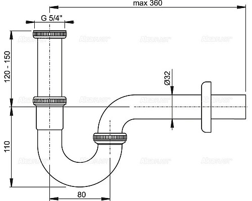 Купить Сифон для раковины AlcaPlast A4320 в магазине сантехники Santeh-Crystal.ru