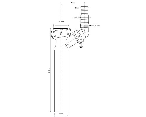 Приобрести Вставка с адаптером 1 1/2-40 McALPINE TEE3-240 в магазине сантехники Santeh-Crystal.ru