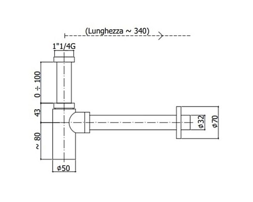 Купить Сифон для раковины Paffoni ZACC240HG в магазине сантехники Santeh-Crystal.ru