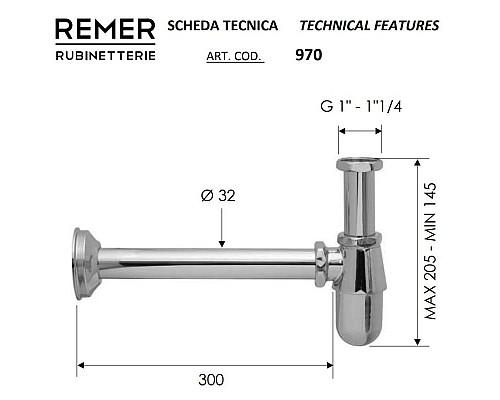 Santeh-Crystal.ru: Сифон для раковины Remer 970114 Приобрести Сифон для раковины Remer 970114 в магазине сантехники Santeh-Crystal.ru
