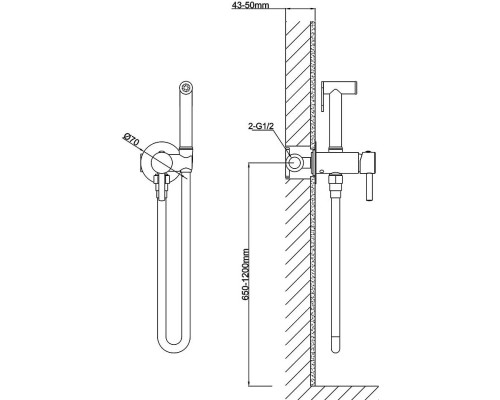 Гигиенический душ Vincea VHFW-101BN со смесителем, сатин
