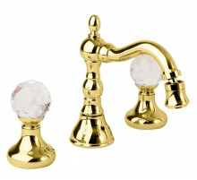 Смеситель для биде на три отверстия золото 24 карата, ручки Swarovski Cezares Atlantis ATLANTIS-BBS2-03/24-Sw