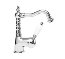 Смеситель для биде хром, ручка белая Cezares Elite ELITE-BSM2-01-Bi