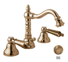 Смеситель для биде с донным клапаном бронза, ручки металл Cezares First FIRST-BBS2-02-M