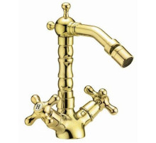 Смеситель для биде с донным клапаном золото, ручки золото Cezares Retro RETRO-BS2-03