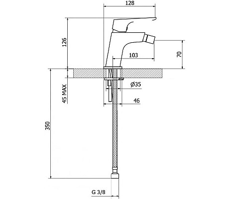 Приобрести Смеситель для биде без донного клапана Cezares FLORIAN-BSM1-01-W0 в магазине сантехники Santeh-Crystal.ru