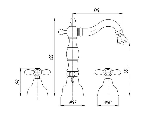 Купить Смеситель для биде Migliore Princeton Plus ML.PRP-8025.CR в магазине сантехники Santeh-Crystal.ru