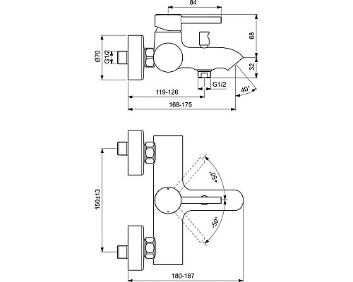 Купить Комплект смесителей Ideal Standard Ceraline BC199XG + BC194XG в магазине сантехники Santeh-Crystal.ru