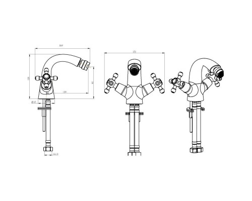 Заказать Смеситель для биде Boheme Camelia 316-Camelia в магазине сантехники Santeh-Crystal.ru