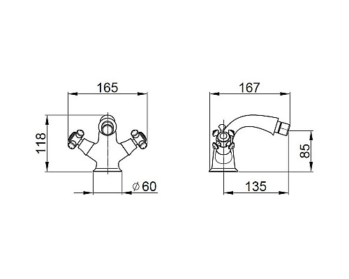 Приобрести Смеситель для биде с донным клапаном Migliore Prestige 31604 в магазине сантехники Santeh-Crystal.ru