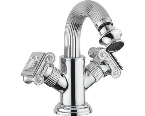 Заказать Смеситель на биде с донным клапаном хром, ручки swarovski Cezares Olimp OLIMP-BS2-01-Sw в магазине сантехники Santeh-Crystal.ru