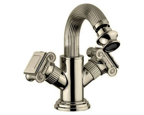 Купить Смеситель на биде с донным клапаном бронза, ручки металл Cezares Olimp OLIMP-BS2-02-O в магазине сантехники Santeh-Crystal.ru