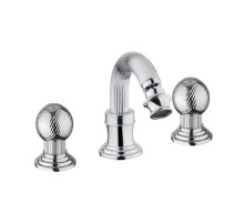 Смеситель для биде на три отверстия хром, ручки металл Cezares Olimp OLIMP-BBS2-01-M