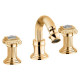 Заказать Смеситель для биде на три отверстия золото 24 карата, ручки Swarovski Cezares Olimp OLIMP-BBS2-03/24-Sw в магазине сантехники Santeh-Crystal.ru