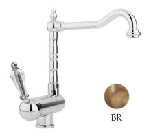 Смеситель для кухни с регулируемым углом наклона излива бронза, ручка Swarovski Cezares Vintage VINTAGE-LLPM2-02-Sw