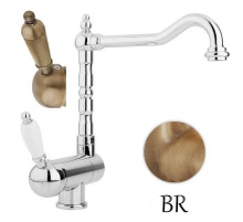 Смеситель для кухни с регулируемым углом наклона излива бронза, ручка металл Cezares Elite ELITE-LLPM2-02-M