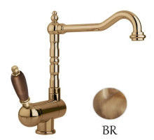 Смеситель для кухни с регулируемым углом наклона излива бронза, ручка орех Cezares Elite ELITE-LLPM2-02-Nc