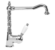 Смеситель для кухни хром, ручка белая Cezares Elite ELITE-LLM2-01-Bi