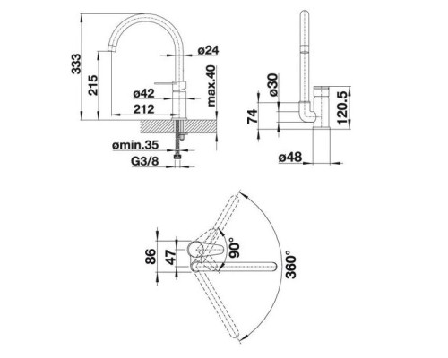 Приобрести Смеситель для кухни Blanco Jeta Хром 519727 в магазине сантехники Santeh-Crystal.ru