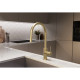 Смеситель для кухни Vincea City VKF-2C1BG с выдвижным изливом, золотой матовый