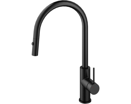 Смеситель для кухни Vincea City VKF-2C1MB с выдвижным изливом, черный матовый