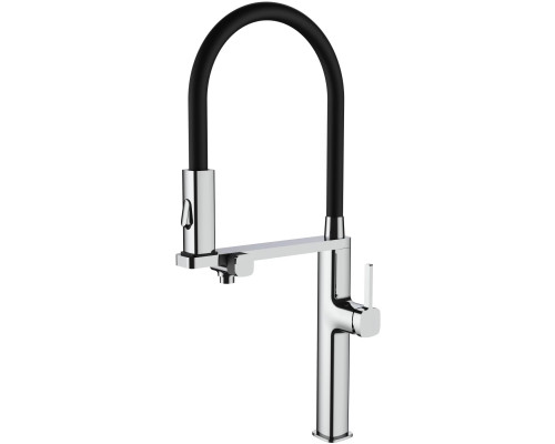 Смеситель для кухни Vincea VKF-119CH с подключением к фильтру, гибким изливом, хром