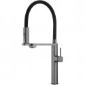 Смеситель для кухни Vincea VKF-119GM с подключением к фильтру, гибким изливом, вороненая сталь