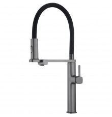 Смеситель для кухни Vincea VKF-119GM с подключением к фильтру, гибким изливом, вороненая сталь