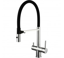 Смеситель для кухни Vincea VKF-120CH с подключением к фильтру, гибким изливом, хром