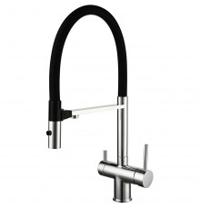 Смеситель для кухни Vincea VKF-120CH с подключением к фильтру, гибким изливом, хром