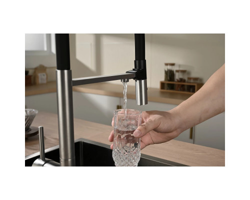 Смеситель для кухни Vincea VKF-120CH с подключением к фильтру, гибким изливом, хром