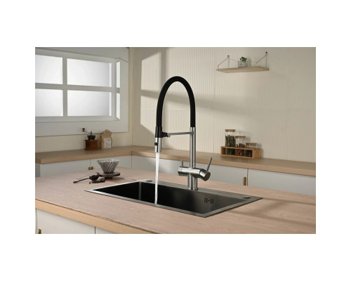 Смеситель для кухни Vincea VKF-120CH с подключением к фильтру, гибким изливом, хром