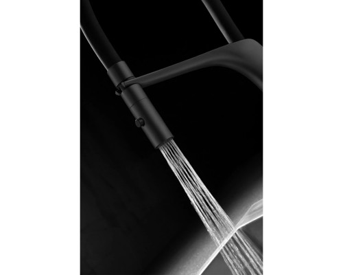 Смеситель для кухни Vincea VKF-115MB с гибким изливом, черный матовый