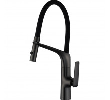 Смеситель для кухни Vincea VKF-115MB с гибким изливом, черный матовый