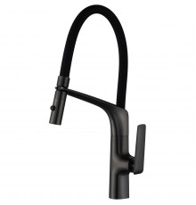 Смеситель для кухни Vincea VKF-115MB с гибким изливом, черный матовый