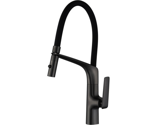 Смеситель для кухни Vincea VKF-115MB с гибким изливом, черный матовый
