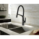 Смеситель для кухни Vincea VKF-115MB с гибким изливом, черный матовый