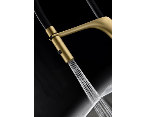 Смеситель для кухни Vincea VKF-115BG с гибким изливом, золотой матовый