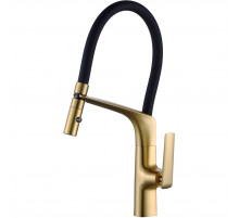 Смеситель для кухни Vincea VKF-115BG с гибким изливом, золотой матовый